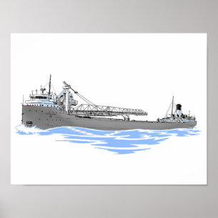 Poster cargo des Grands Lacs George A. Sloan gris