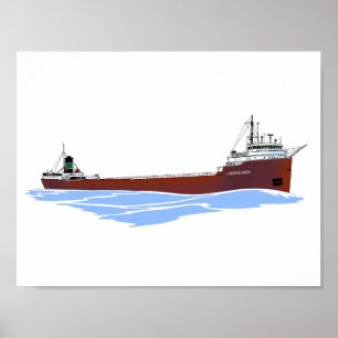 Poster cargo des Grands Lacs J. Burton Ayers Kinsman