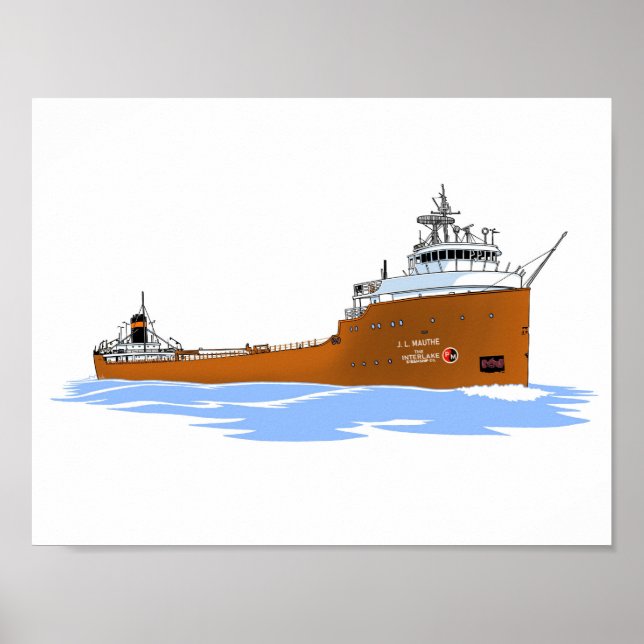 Poster cargo des Grands Lacs J.L. Mauthe (Devant)
