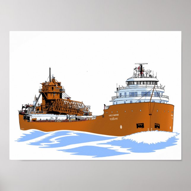 Poster cargo des Grands Lacs Kaye E. Barker (Devant)