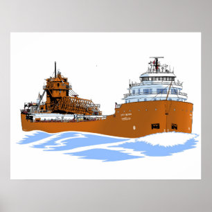 Poster cargo des Grands Lacs Kaye E. Barker