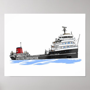 Poster cargo des Grands Lacs Tom M. Girdler Republic