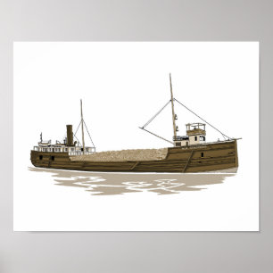 Poster cargo des Grands Lacs W.R. Stafford