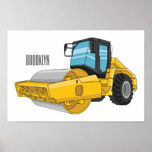 Poster Caricature à rouleaux de route