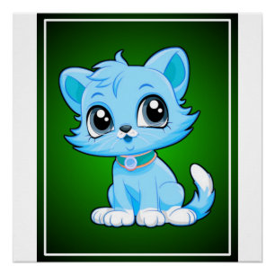 Poster Caricature adorable de chat