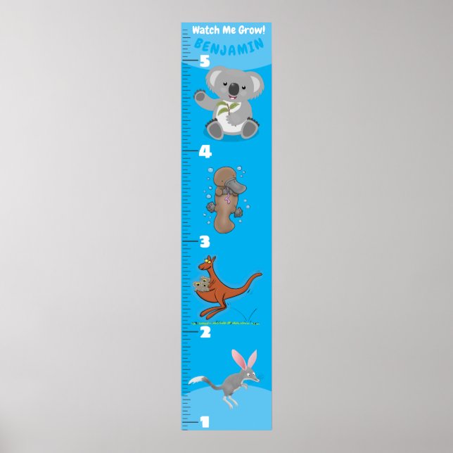 Poster Caricature amusante d'animaux australiens diagramm (Devant)