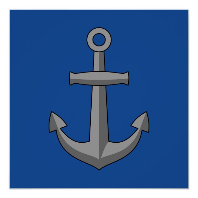 Poster Caricature Ancre de bateau (Devant)