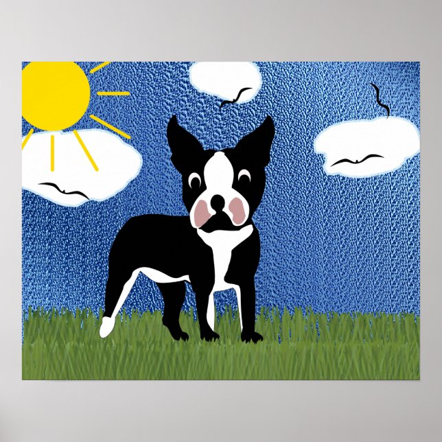 Poster Caricature Boston Terrier (Devant)