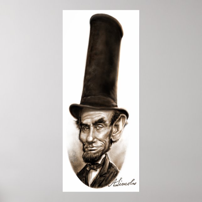 Poster Caricature Casquette Abe Lincoln Stovepipe (Devant)