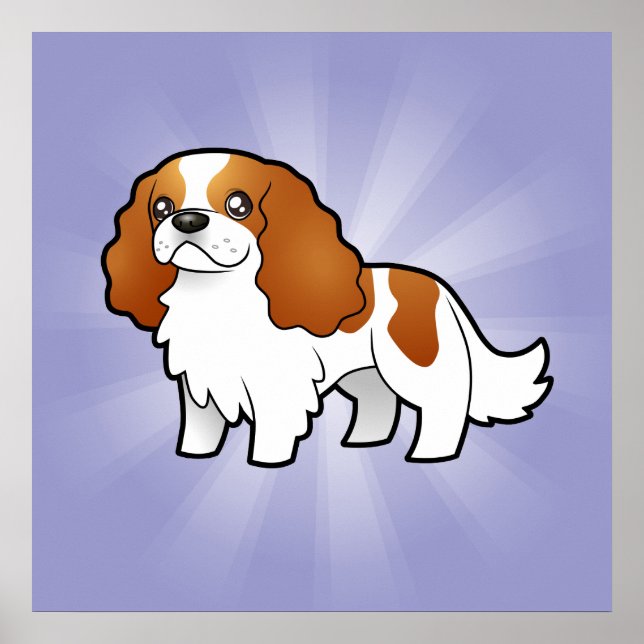 Poster Caricature Cavalier King Charles Spaniel (Devant)
