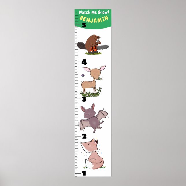 Poster Caricature d'animaux amusants graphique de croissa (Devant)