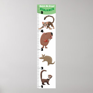 Poster Caricature d'animaux amusants graphique de croissa