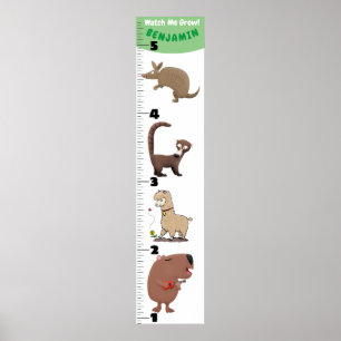 Poster Caricature d'animaux amusants graphique de croissa