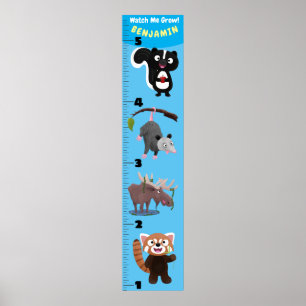 Poster Caricature d'animaux amusants graphique de croissa