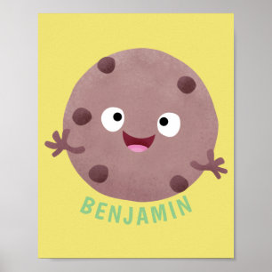 Poster Caricature de biscuit à puce en chocolat