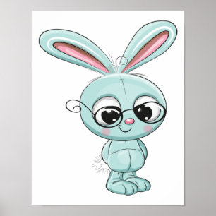 Poster Caricature de Bunny Cute Kawaii
