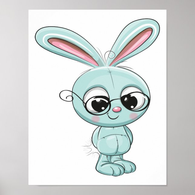 Poster Caricature de Bunny Cute Kawaii (Devant)