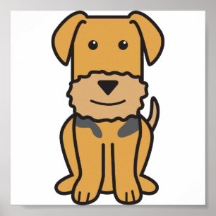 Poster Caricature de Chien Airedale Terrier