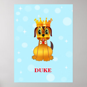 Poster Caricature de chien coquelicot royal mignon