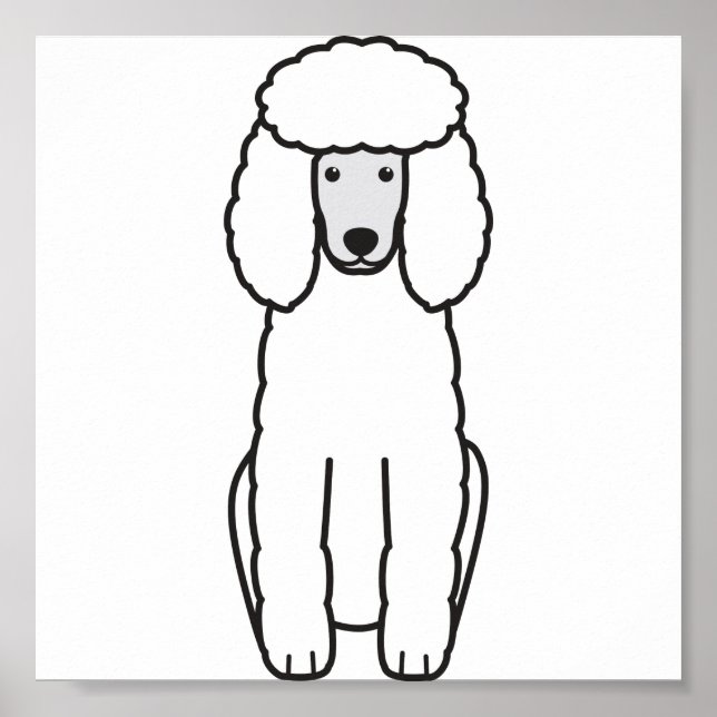 Poster Caricature de chien de caniche (Devant)