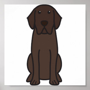 Poster Caricature de chien de Labrador Retriever