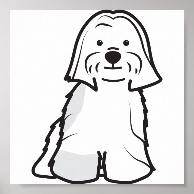 Poster Caricature de chien Lhasa Apso (Devant)
