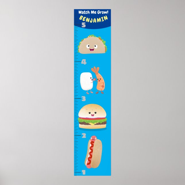 Poster Caricature de croissance des repas préférés (Devant)