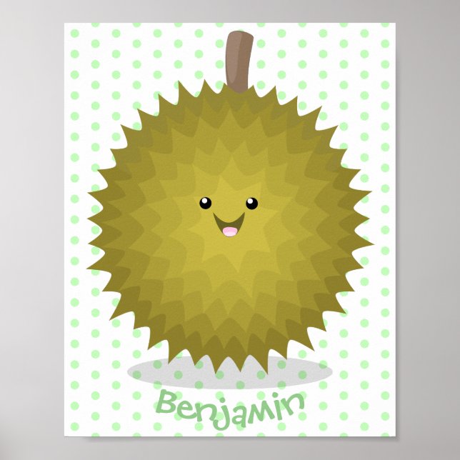 Poster Caricature de durian joyeux (Devant)