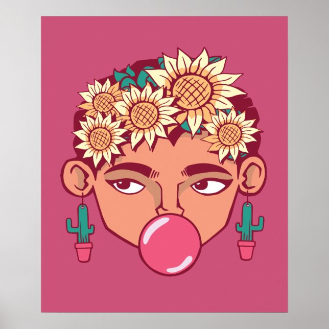 Poster Caricature de Frida Kahlo (Devant)