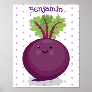 Poster Caricature de la cuisine à la racine de betterave