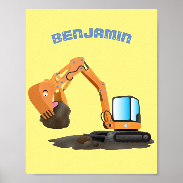 Poster Caricature de la pelle orange (Devant)