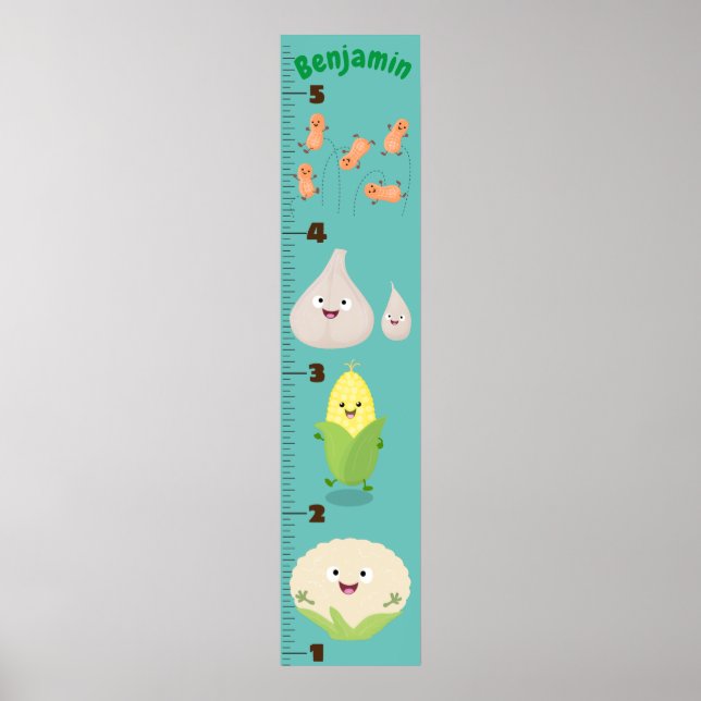 Poster Caricature de légumes mignons illustration graphiq (Devant)