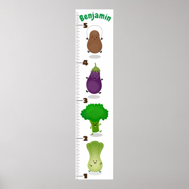 Poster Caricature de légumes mignons illustration graphiq (Devant)