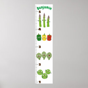 Poster Caricature de légumes mignons illustration graphiq
