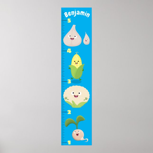 Poster Caricature de légumes mignons illustration graphiq (Devant)