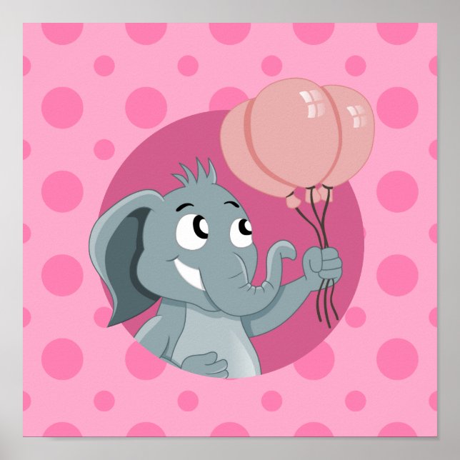 Poster Caricature d'éléphant (Devant)