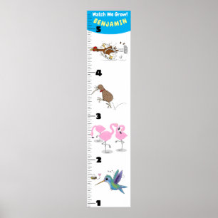 Poster Caricature d'oiseaux amusant mignon graphique de c