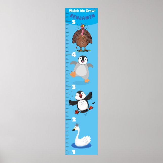 Poster Caricature d'oiseaux amusant mignon graphique de c (Devant)