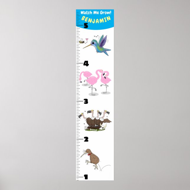 Poster Caricature d'oiseaux amusant mignon graphique de c (Devant)