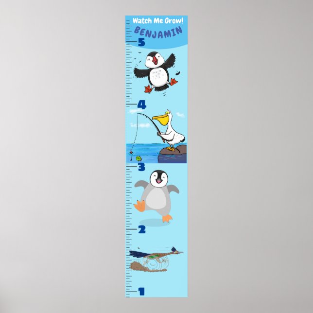 Poster Caricature d'oiseaux amusant mignon graphique de c (Devant)