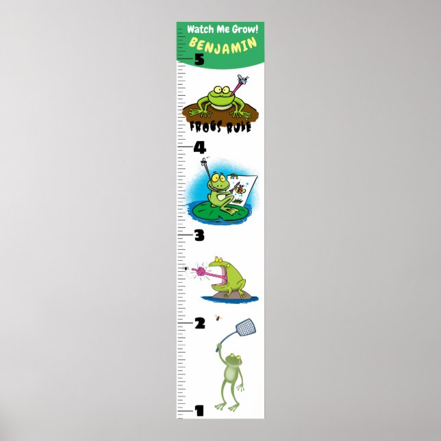Poster Caricature drôle de grenouille graphique de croiss (Devant)