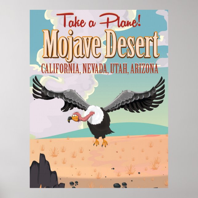 Poster Caricature du désert de Mojave à imprimer pour les (Devant)