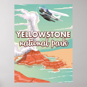 Poster Caricature du parc national de Yellowstone