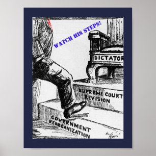 Poster Caricature politique anti-Trump - Ancien dessin an