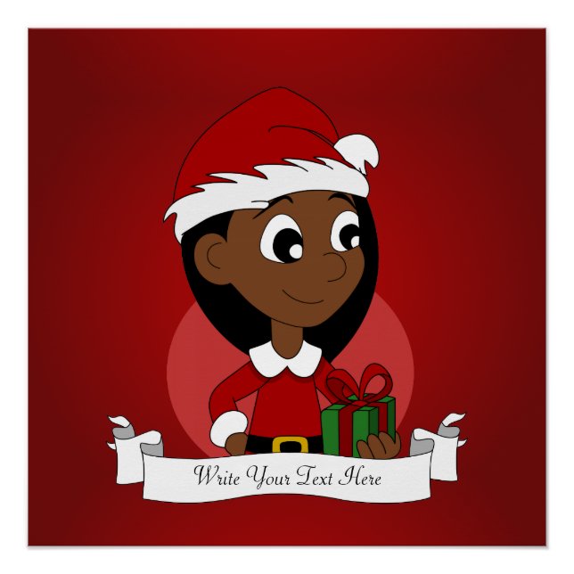 Poster Caricature pour fille de Noël (Devant)