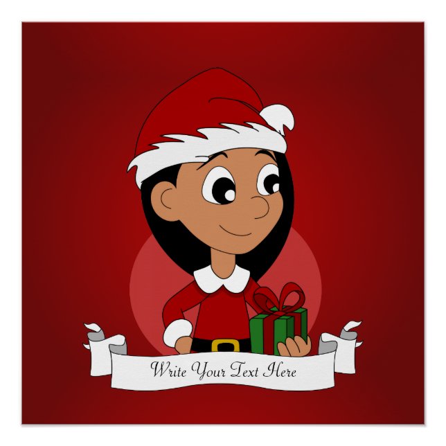 Poster Caricature pour fille de Noël (Devant)
