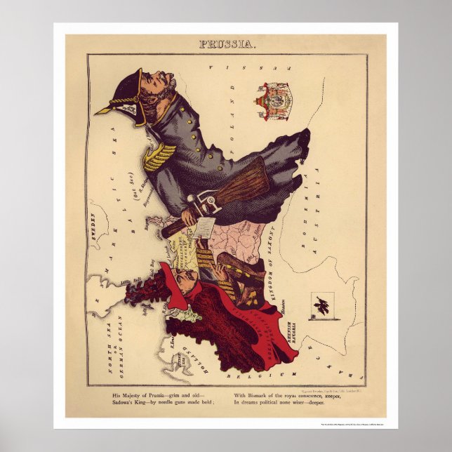 Poster Caricature prussienne 1868 (Devant)
