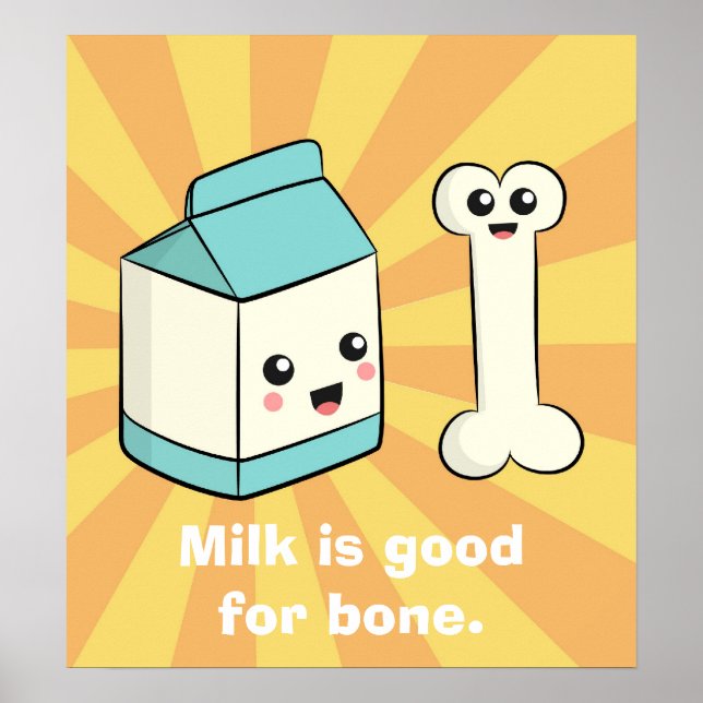 Poster Caricature sur le lait et l'os (Devant)