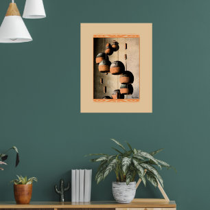 Poster Carillon en argile en spirale nature morte
