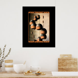 Poster Carillons en argile en spirale nature morte
